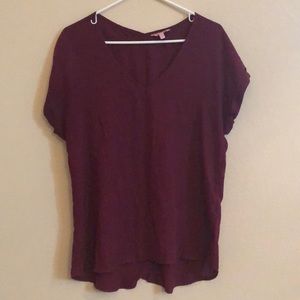 Magenta short sleeve blouse